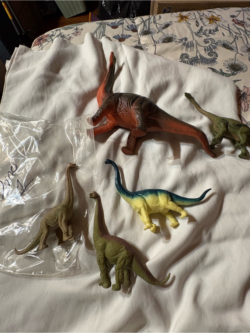 Kids Dinosaur Toy Set - Green, Yellow & Brown Figures